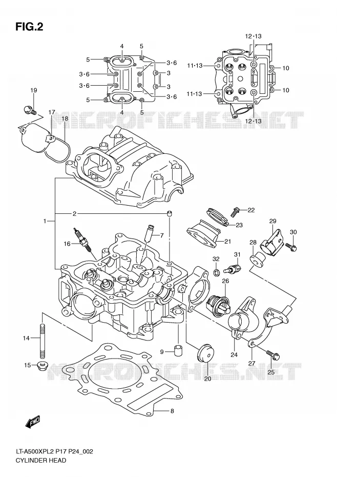 CULASSE Suzuki QUAD 500 KINGQUAD 2012  LT-A500XPL2(P17)