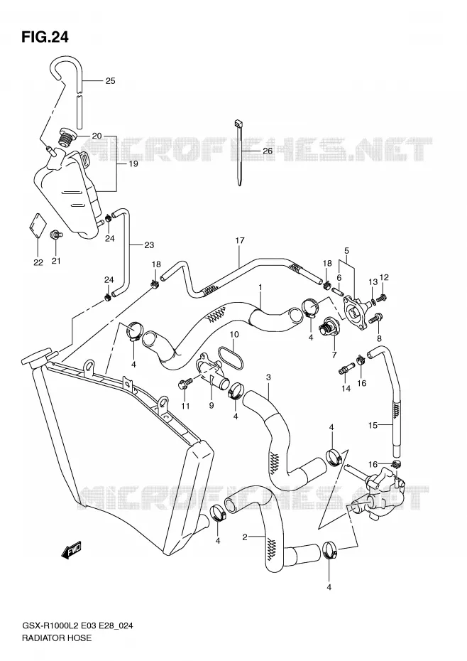 DURITE DE RADIATEUR Suzuki MOTO 1000 GSX-R 2012  GSX-R1000L2(E03)
