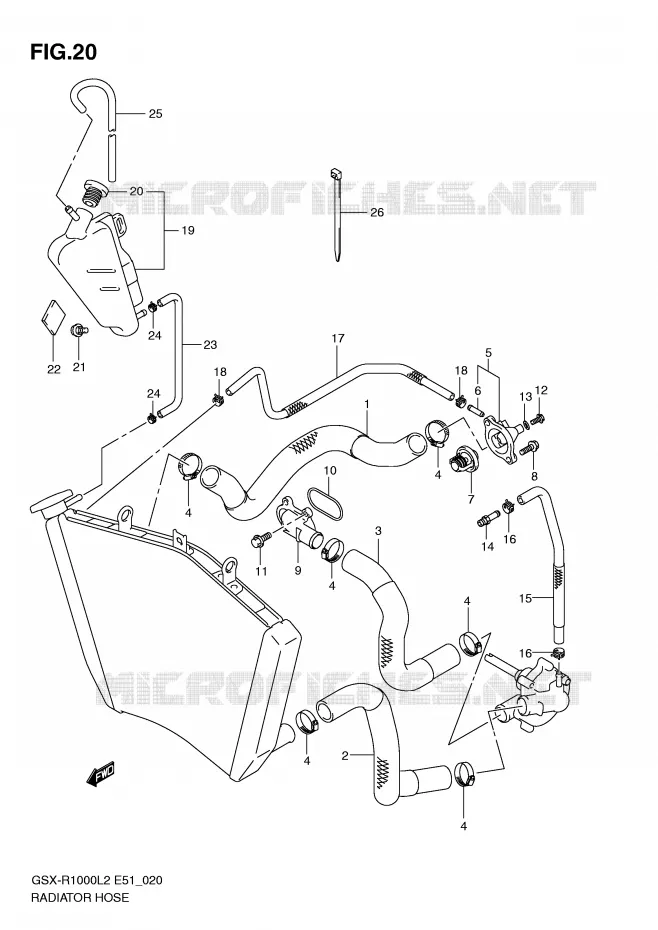 DURITE DE RADIATEUR Suzuki MOTO 1000 GSX-R 2012  GSX-R1000L2(E51)