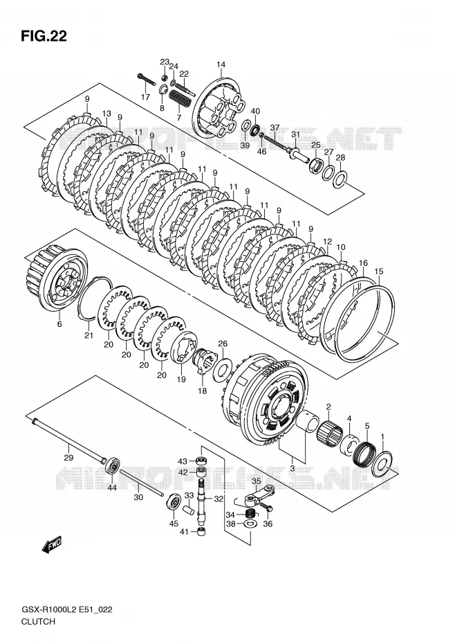 EMBRAYAGE Suzuki MOTO 1000 GSX-R 2012  GSX-R1000L2(E51)
