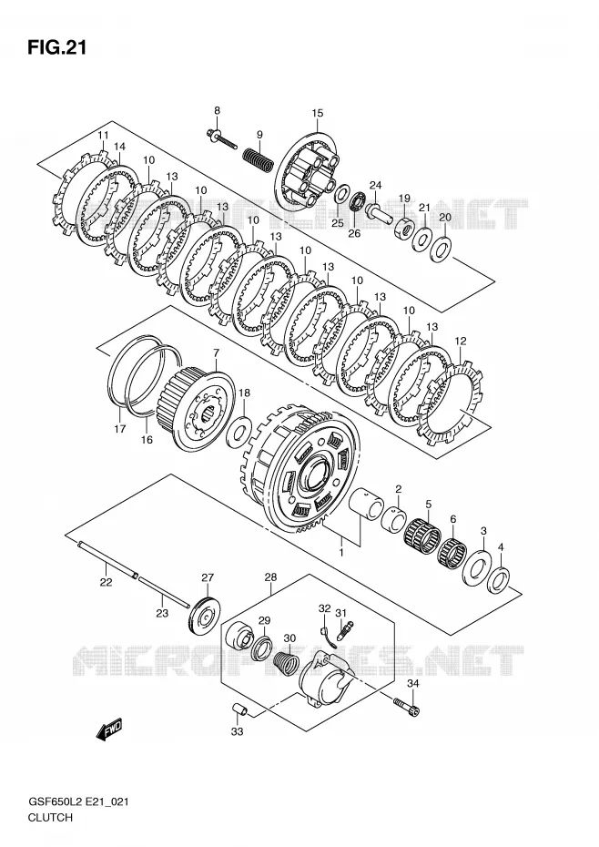 EMBRAYAGE Suzuki MOTO 650 BANDIT 2013  GSF650SAL2(E21)