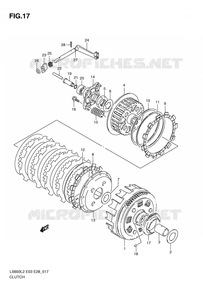EMBRAYAGE Suzuki MOTO 650 BOULEVARD 2012  LS650L2(E03)