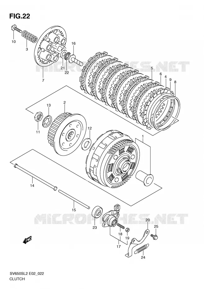 EMBRAYAGE Suzuki MOTO 650 SV 2012  SV650SUL2(E02)