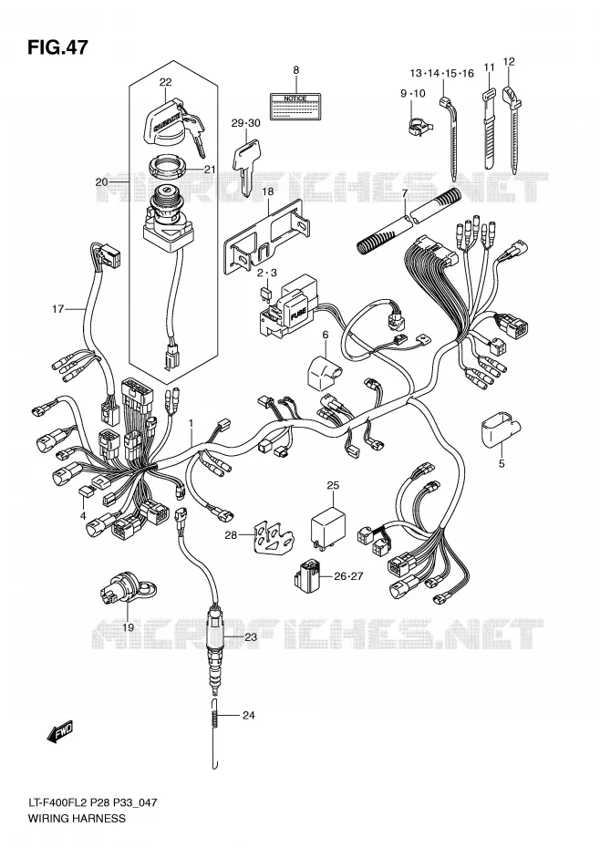 FAISCEAU ELECTRIQUE (LT-F400FL2 P33) Suzuki QUAD 400 KINGQUAD 2012  LT-F400FZL2(P28)