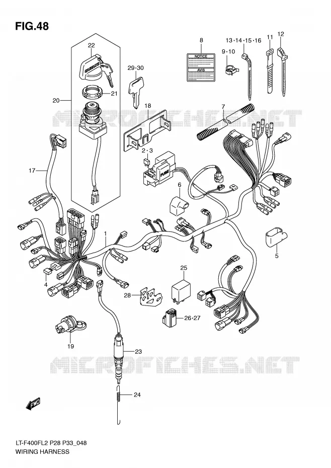 FAISCEAU ELECTRIQUE (LT-F400FZL2 P28) Suzuki QUAD 400 KINGQUAD 2012  LT-F400FL2(P28)