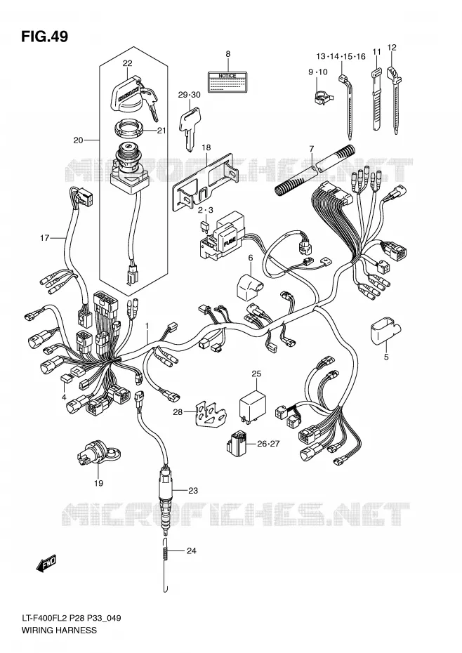 FAISCEAU ELECTRIQUE (LT-F400FZL2 P33) Suzuki QUAD 400 KINGQUAD 2012  LT-F400FL2(P28)