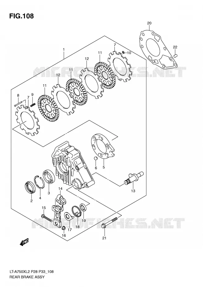 FREIN ARRIERE Suzuki QUAD 750 KINGQUAD 2012  LT-A750XZL2(P28)