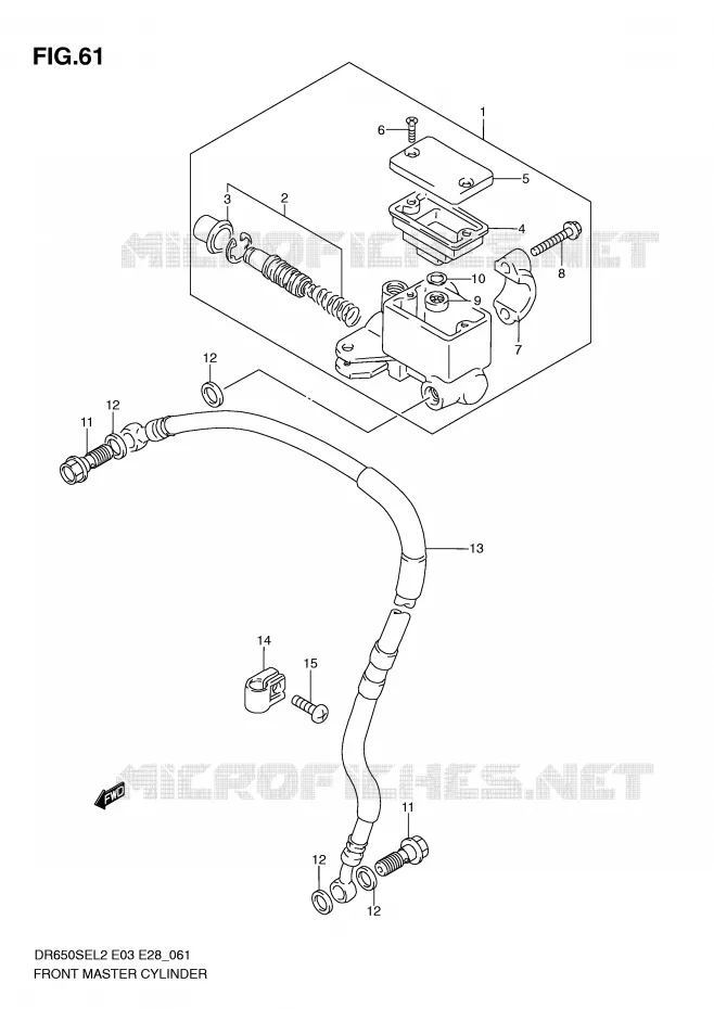 MAITRE CYLINDRE AVANT Suzuki MOTO 650 DR 2012  DR650SEL2(E03)