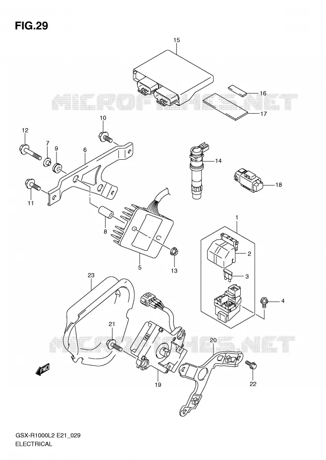 PARTIE ELECTRIQUE (GSX-R1000L2 E21) Suzuki MOTO 1000 GSX-R 2012  GSX-R1000L2(E21)