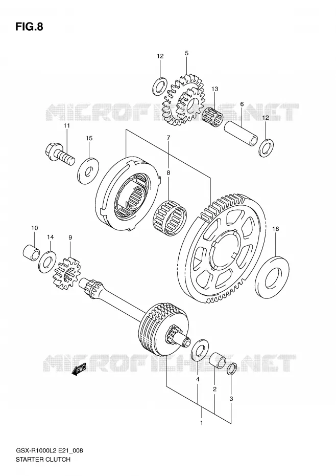 ROUE LIBRE DE DEMARREUR Suzuki MOTO 1000 GSX-R 2012  GSX-R1000UFL2(E21)