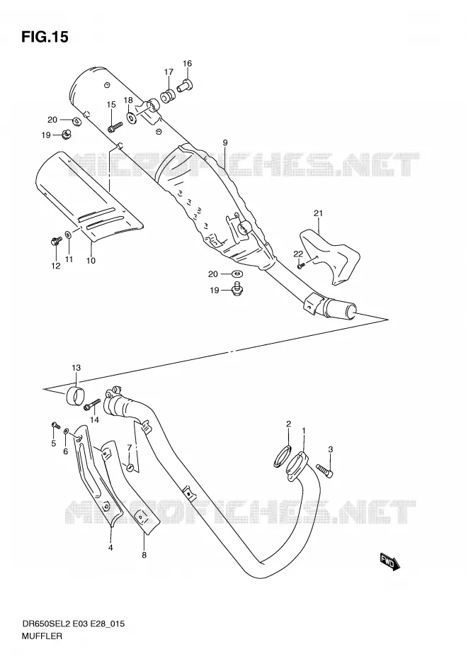SILENCIEUX Suzuki MOTO 650 DR 2012  DR650SEL2(E03)