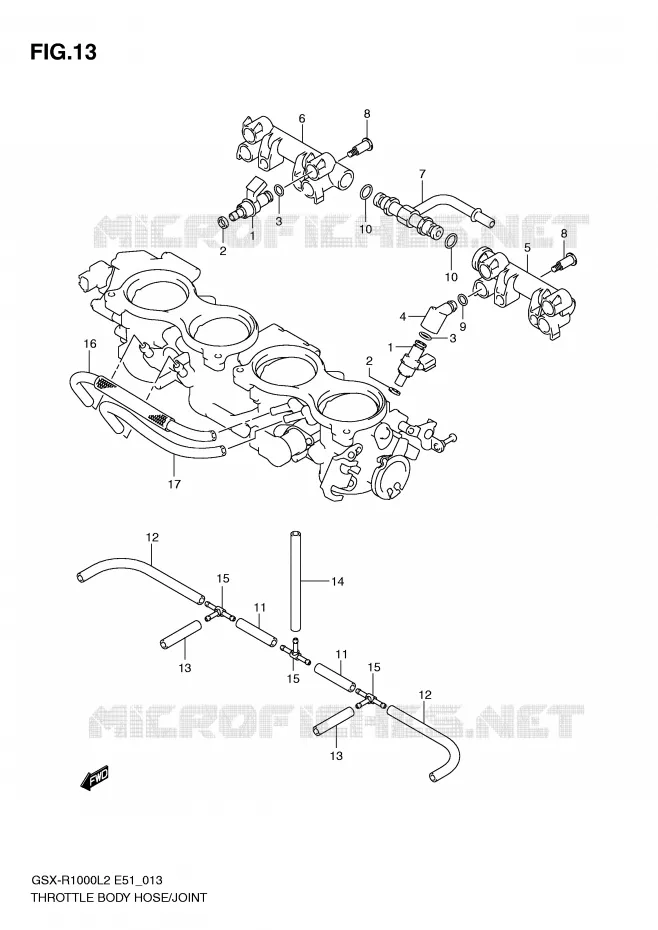 SYSTÈME D'INJECTION Suzuki MOTO 1000 GSX-R 2012  GSX-R1000L2(E51)