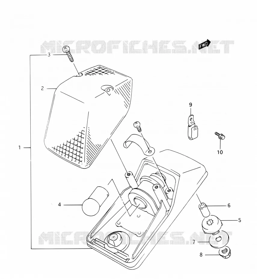 FEU ARRIERE Suzuki MOTO 350 DR 1993  DR350 P (E03,E28,E33)