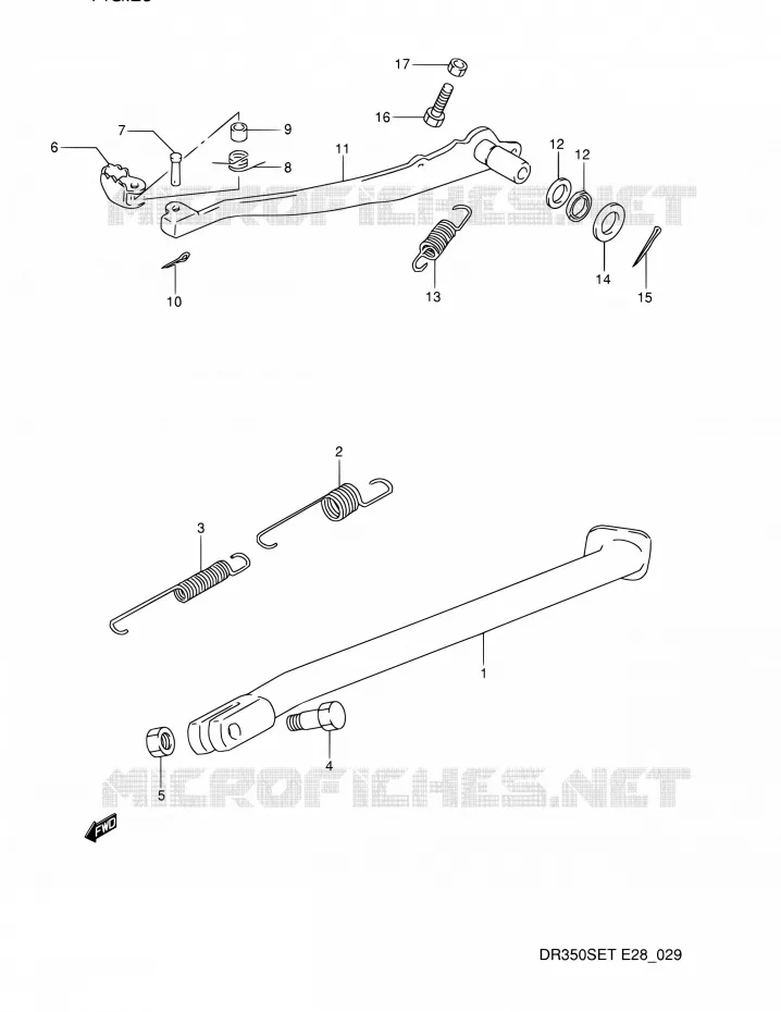 BEQUILLE - PEDALE DE FREIN ARRIERE Suzuki MOTO 350 DR 1993  DR350S P (E03,E28,E33)
