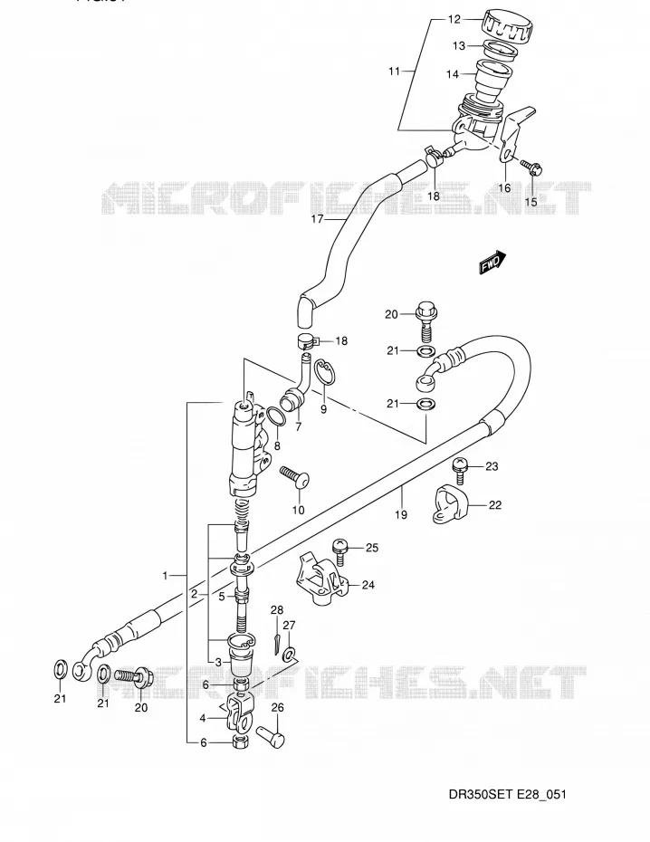 MAITRE CYLINDRE ARRIERE Suzuki MOTO 350 DR 1994  DR350SE R (E03,E28,E33)