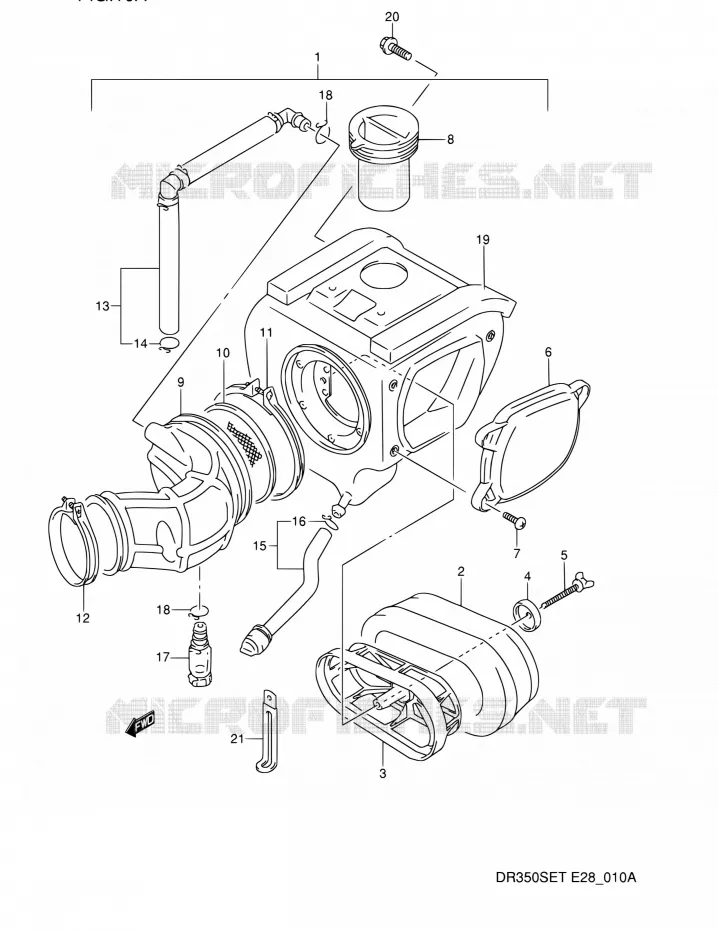FILTRE A AIR (MODELE R/S/T) Suzuki MOTO 350 DR 1995  DR350SE S (E03,E28,E33)