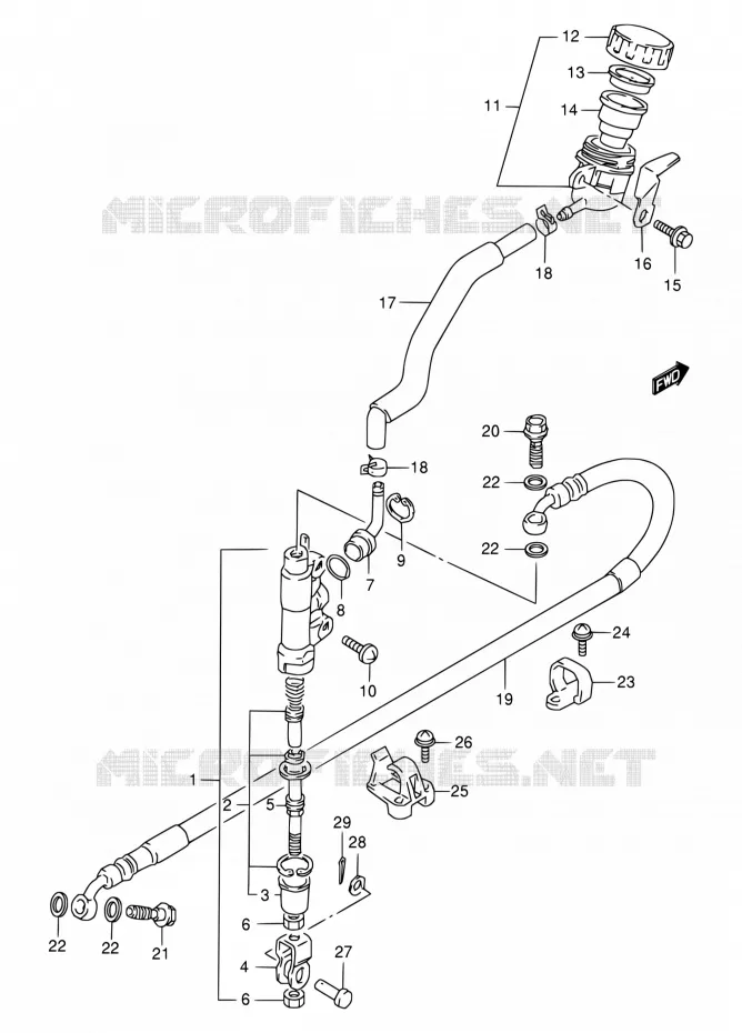 MAITRE CYLINDRE ARRIERE Suzuki MOTO 350 DR 1996  DR350SET(E22)