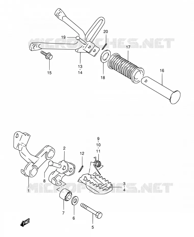 REPOSE PIED Suzuki MOTO 350 DR 1996  DR350SET(E22)