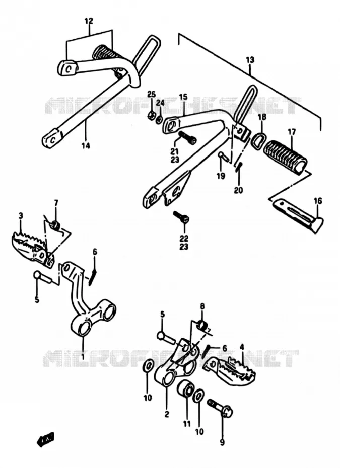 REPOSE PIED Suzuki MOTO 600 DR 1989  DR600S K/DR600SU K