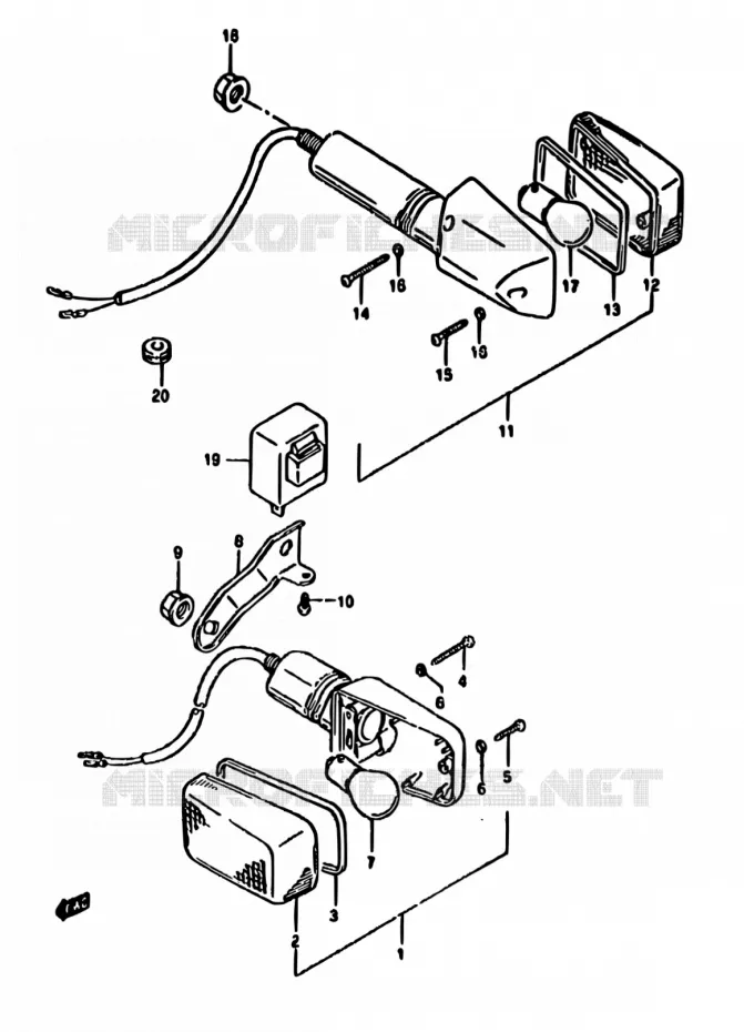 CLIGNOTANTS (MODELE R) Suzuki MOTO 650 DR 1994  DR650R R/DR650RU R