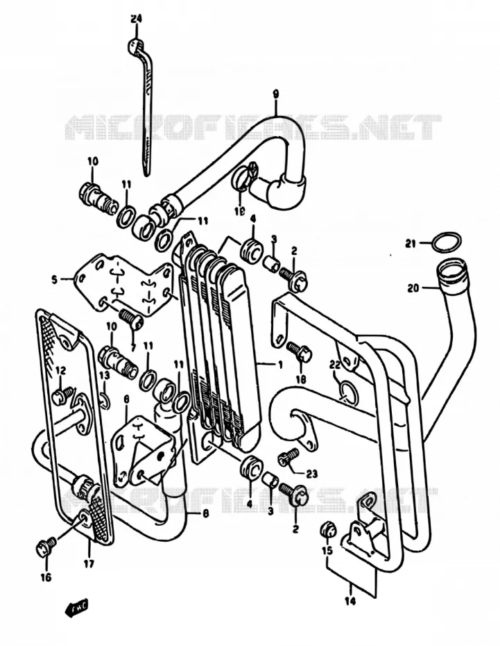 RADIATEUR D'HUILE Suzuki MOTO 650 DR 1994  DR650R R/DR650RU R