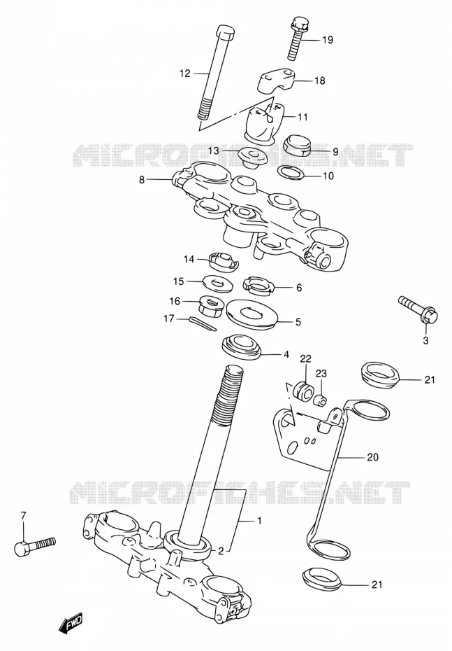 COLONNE DE DIRECTION Suzuki MOTO 650 DR 1994  DR650RE R/DR650REU R