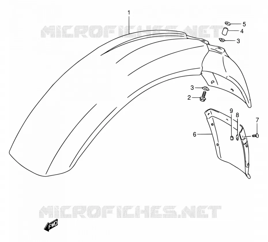 GARDE BOUE AVANT Suzuki MOTO 650 DR 1994  DR650RE R/DR650REU R