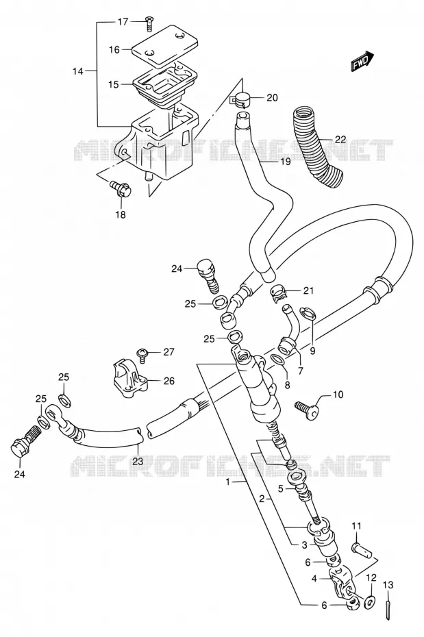 MAITRE CYLINDRE ARRIERE Suzuki MOTO 650 DR 1994  DR650RE R/DR650REU R