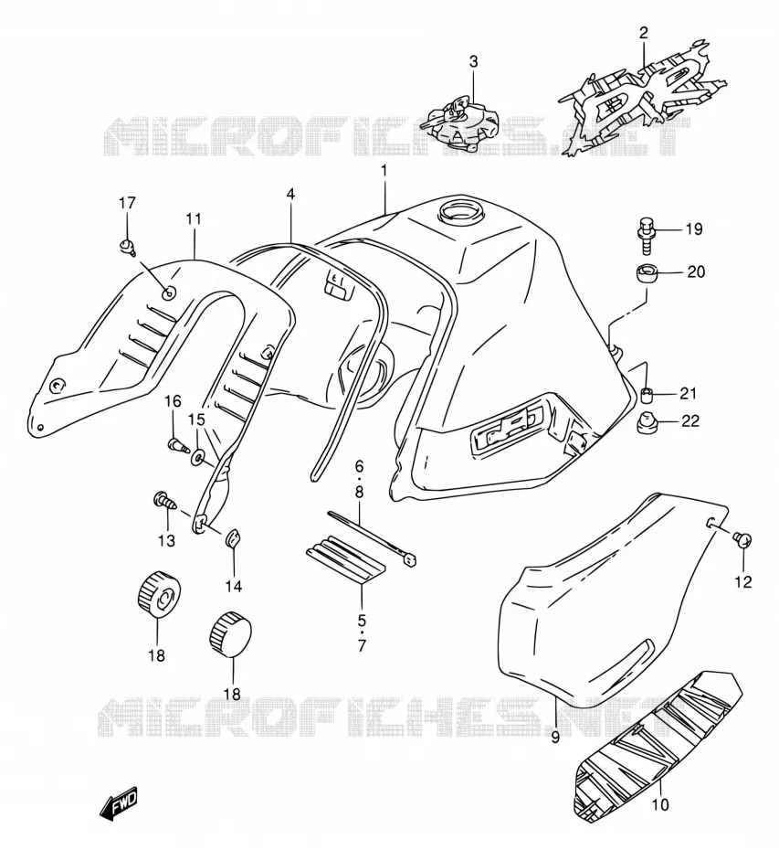 RESERVOIR D'ESSENCE (MODELE R) Suzuki MOTO 650 DR 1994  DR650RE R/DR650REU R