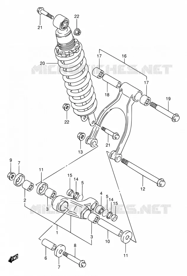 BIELLETTE D'AMORTISSEUR Suzuki MOTO 650 DR 1995  DR650RE S/DR650REU S
