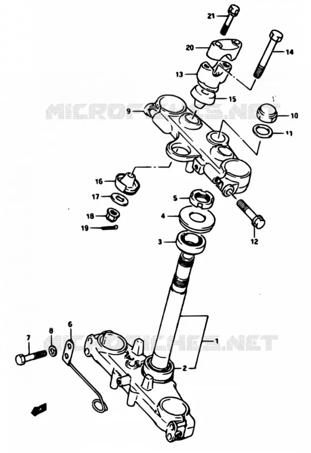 COLONNE DE DIRECTION Suzuki MOTO 650 DR 1990  DR650RS M/DR650RSU M
