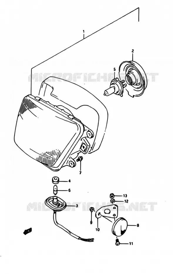 PHARE Suzuki MOTO 650 DR 1990  DR650RS M/DR650RSU M