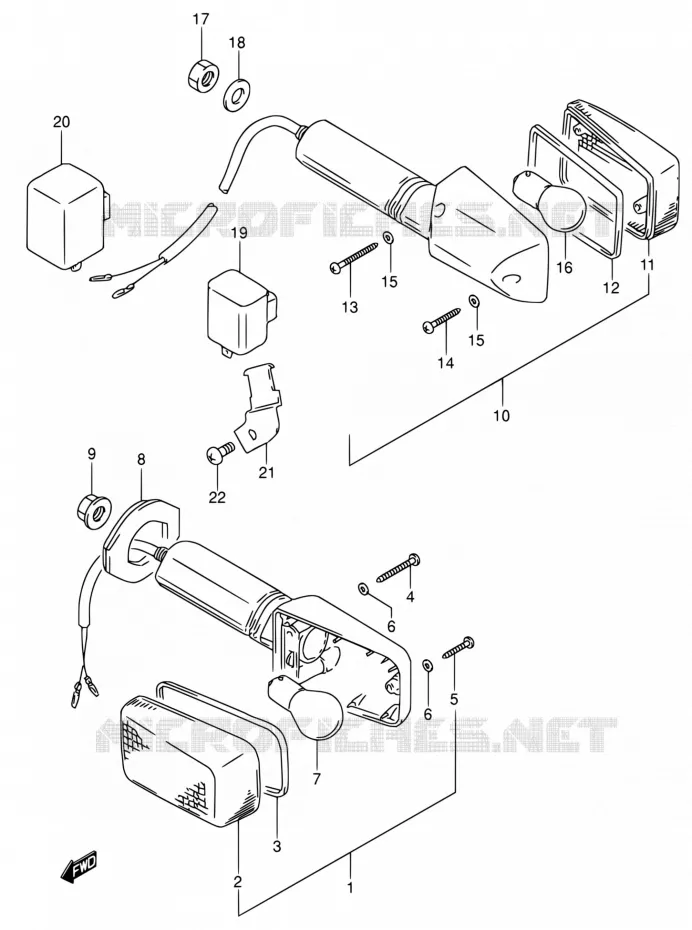 CLIGNOTANTS Suzuki MOTO 650 DR 1992  DR650RSE N/DR650RSEU N