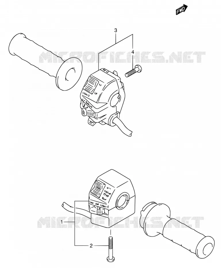 COMMODOS (MODELE M/N/P/R/S) Suzuki MOTO 650 DR 1992  DR650RSE N/DR650RSEU N