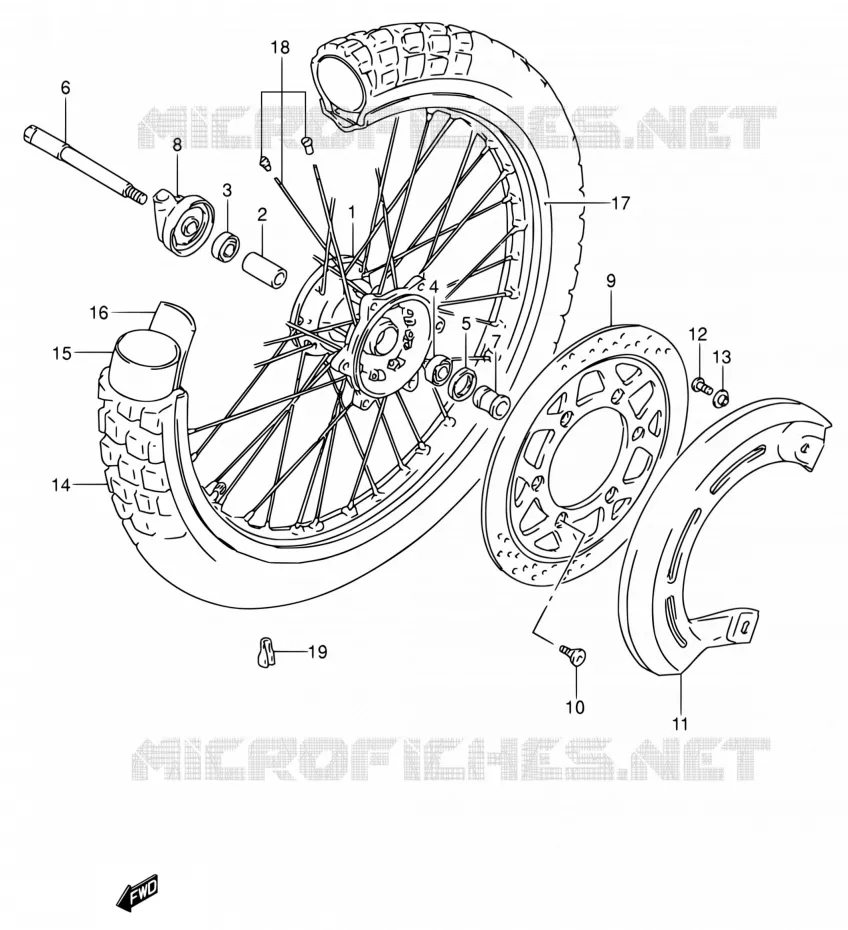 ROUE AVANT Suzuki MOTO 650 DR 1992  DR650RSE N/DR650RSEU N