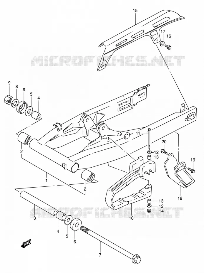 BRAS OSCILLANT ARRIERE Suzuki MOTO 650 DR 1994  DR650RSE R/DR650RSEU R