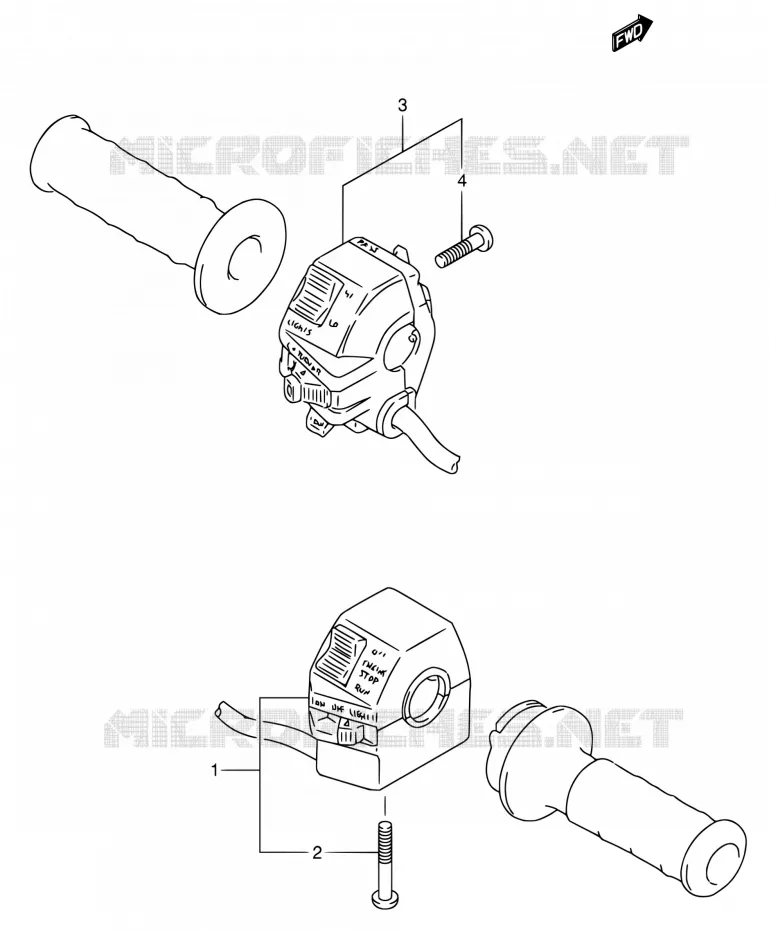 COMMODOS (MODELE M/N/P/R/S) Suzuki MOTO 650 DR 1994  DR650RSE R/DR650RSEU R