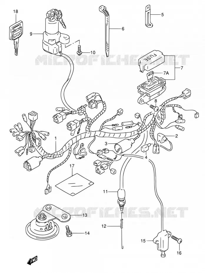 FAISCEAU ELECTRIQUE Suzuki MOTO 650 DR 1994  DR650RSE R/DR650RSEU R