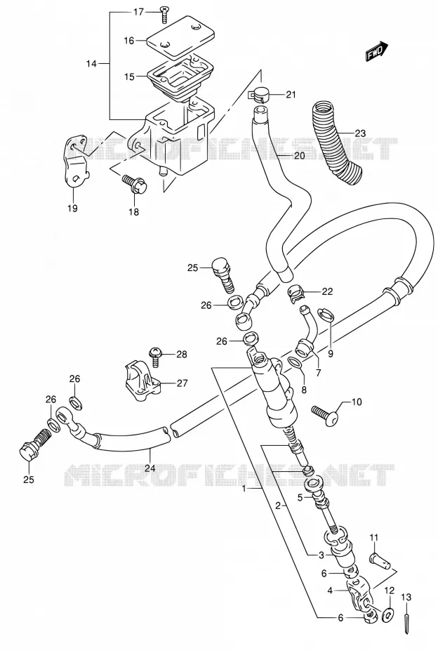 MAITRE CYLINDRE ARRIERE Suzuki MOTO 650 DR 1994  DR650RSE R/DR650RSEU R