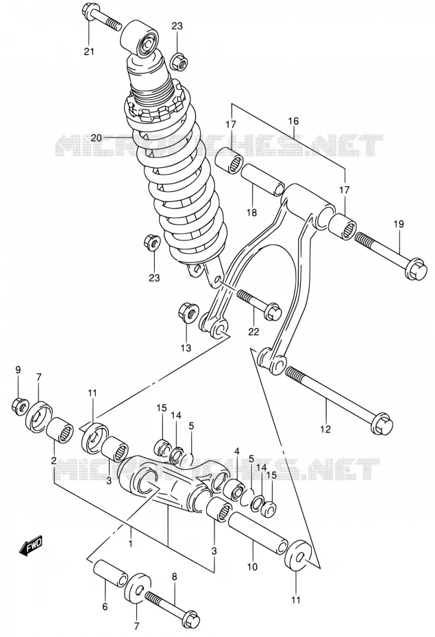 BIELLETTE D'AMORTISSEUR Suzuki MOTO 650 DR 1995  DR650RSE S/DR650RSEU S