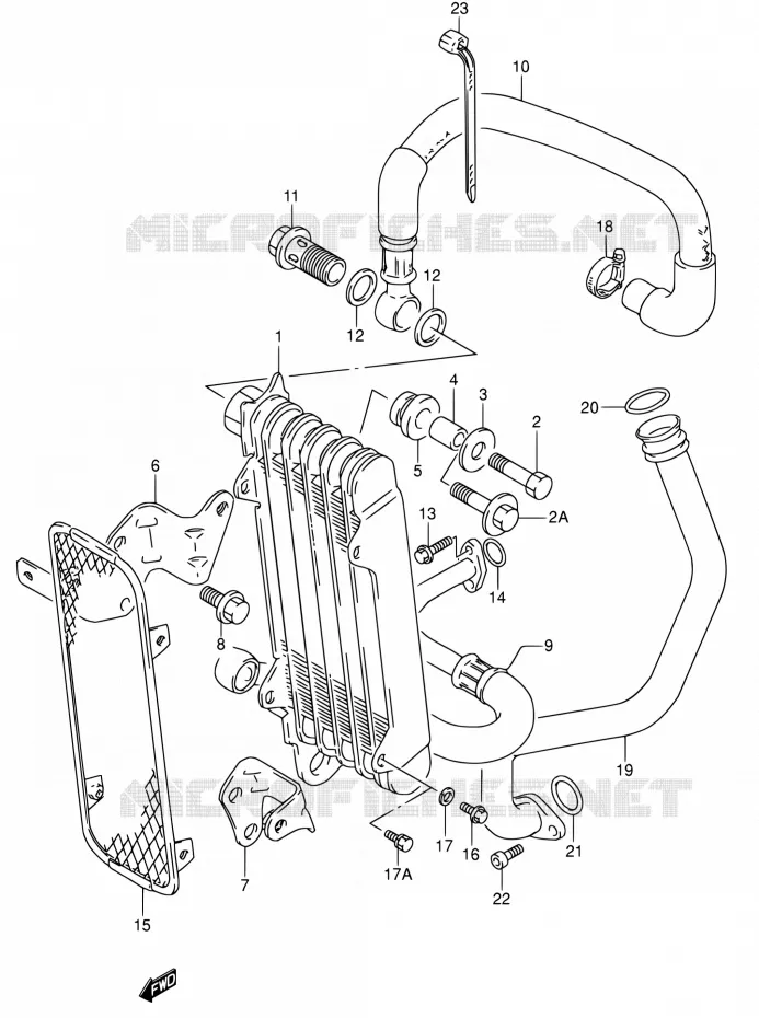 RADIATEUR D'HUILE Suzuki MOTO 650 DR 1995  DR650RSE S/DR650RSEU S