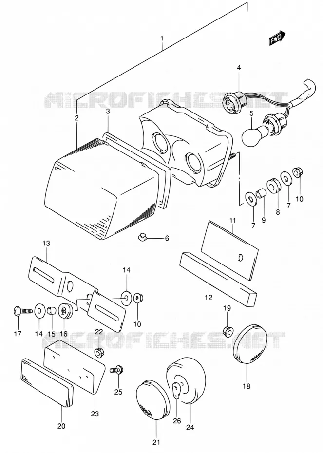 FEU ARRIERE (MODELE T) Suzuki MOTO 650 DR 1996  DR650RSE T/DR650RSEU T