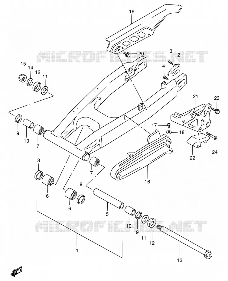 BRAS OSCILLANT ARRIERE Suzuki MOTO 650 DR 1996  DR650SET/DR650SEUT