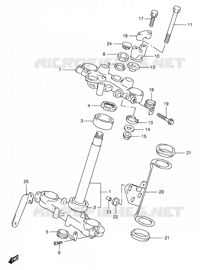 COLONNE DE DIRECTION Suzuki MOTO 650 DR 1996  DR650SET/DR650SEUT