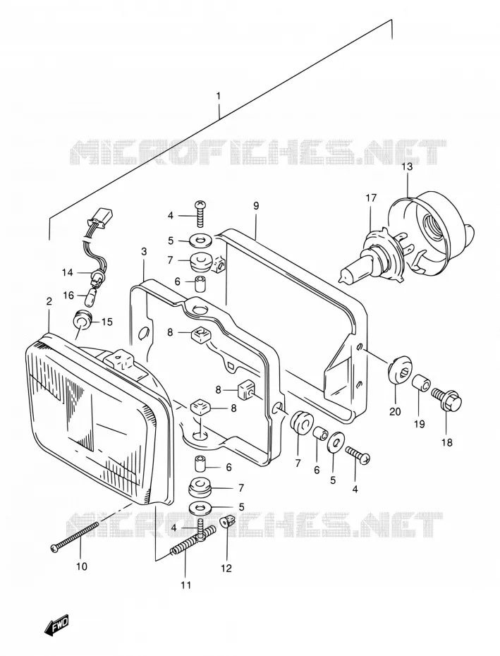 PHARE Suzuki MOTO 650 DR 1996  DR650SET/DR650SEUT