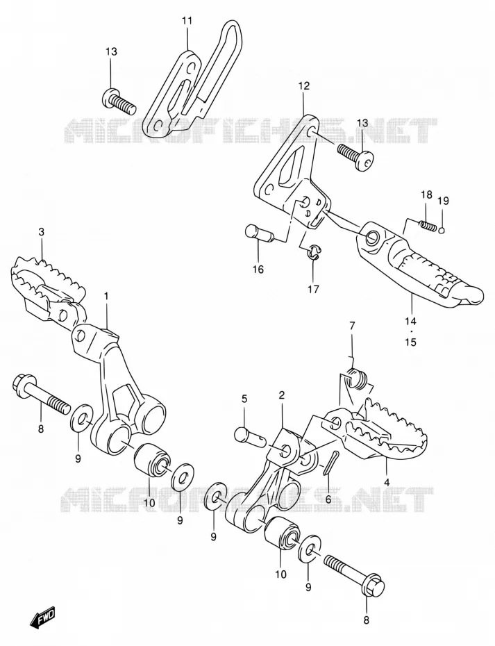 REPOSE PIED Suzuki MOTO 650 DR 1996  DR650SET/DR650SEUT