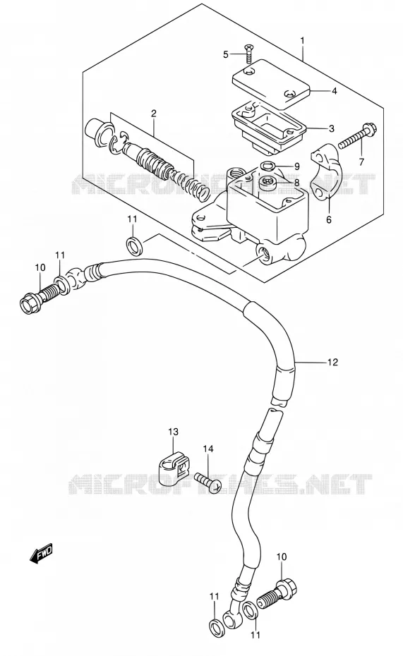 MAITRE CYLINDRE AVANT Suzuki MOTO 650 DR 2001  DR650SE K1 (E03,E28,E33)