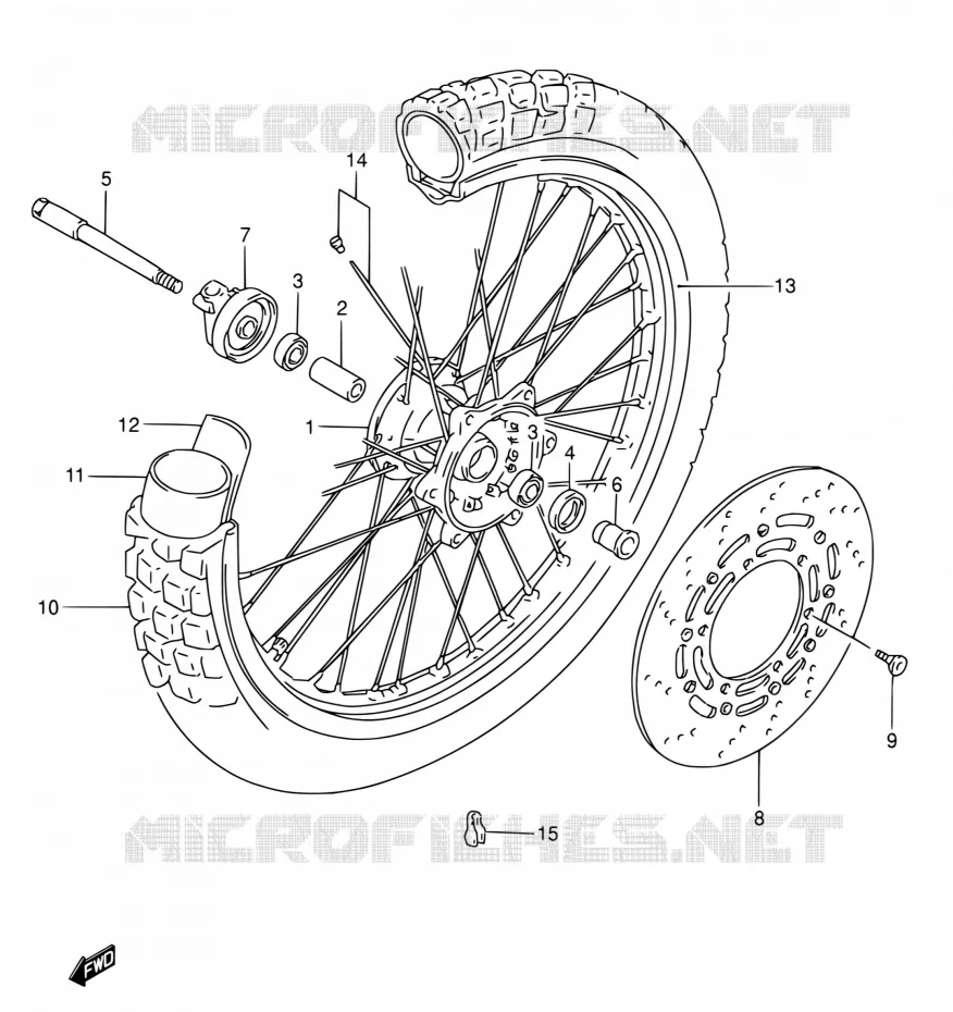 ROUE AVANT Suzuki MOTO 650 DR 2001  DR650SE K1 (E03,E28,E33)