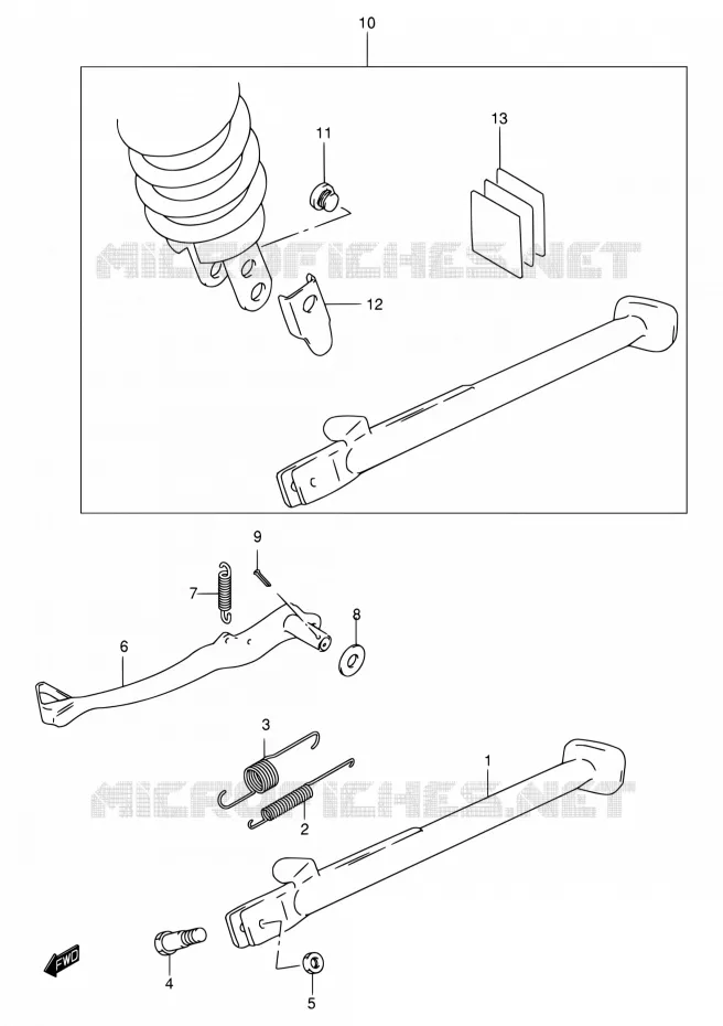 BEQUILLE - PEDALE DE FREIN ARRIERE Suzuki MOTO 650 DR 2001  DR650SEK1(E22)