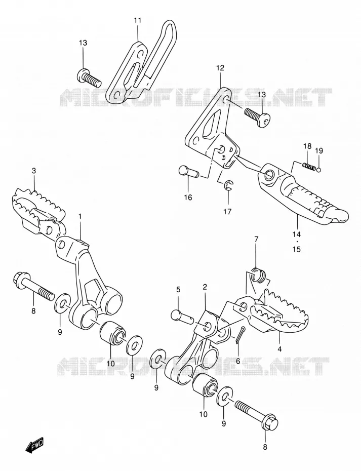 REPOSE PIED Suzuki MOTO 650 DR 2001  DR650SEK1(E22)